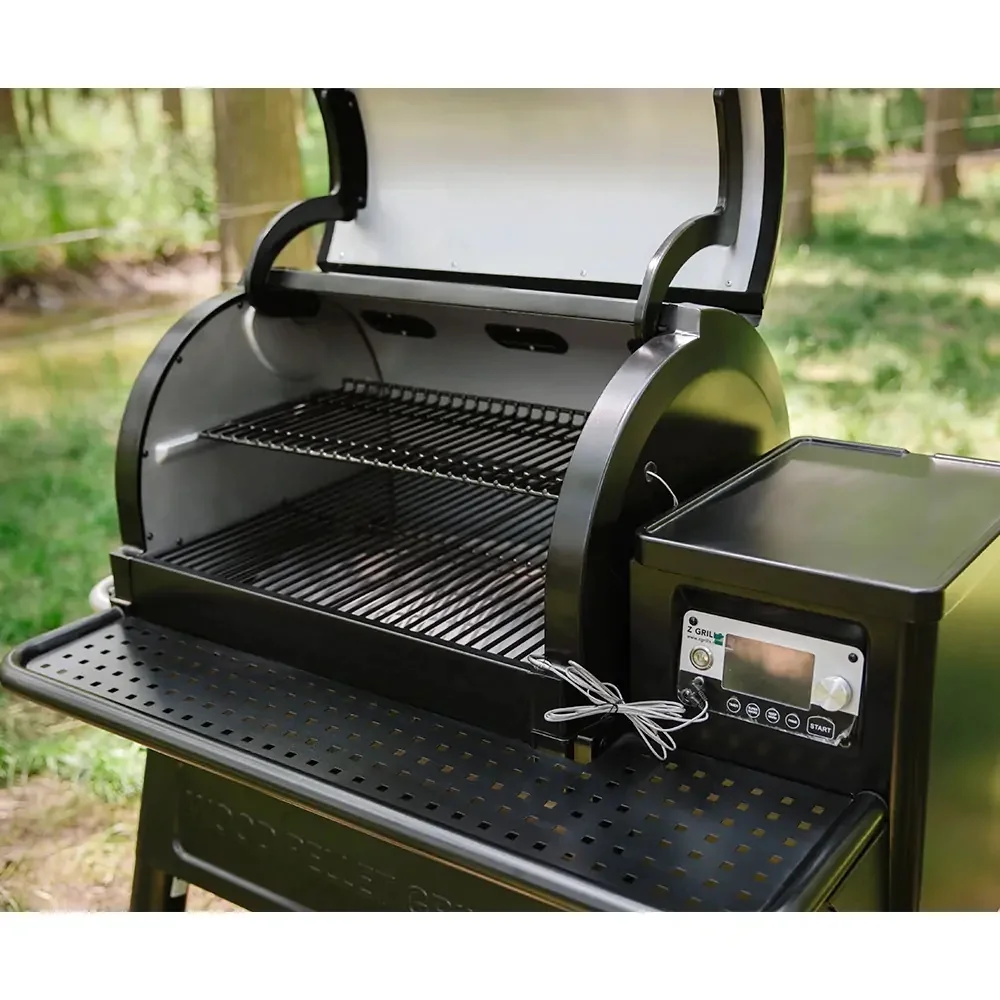 Z GRILLS 2024 Upgrade Powerhouse Pellet Grill & Smoker Wood Pellet Grill, 8 in 1 BBQ Smoker with Foldable Front Shelf, Ash Cleanout System, Rain Cover, 1056 sq.in Cooking Area for Outdoor Cooking