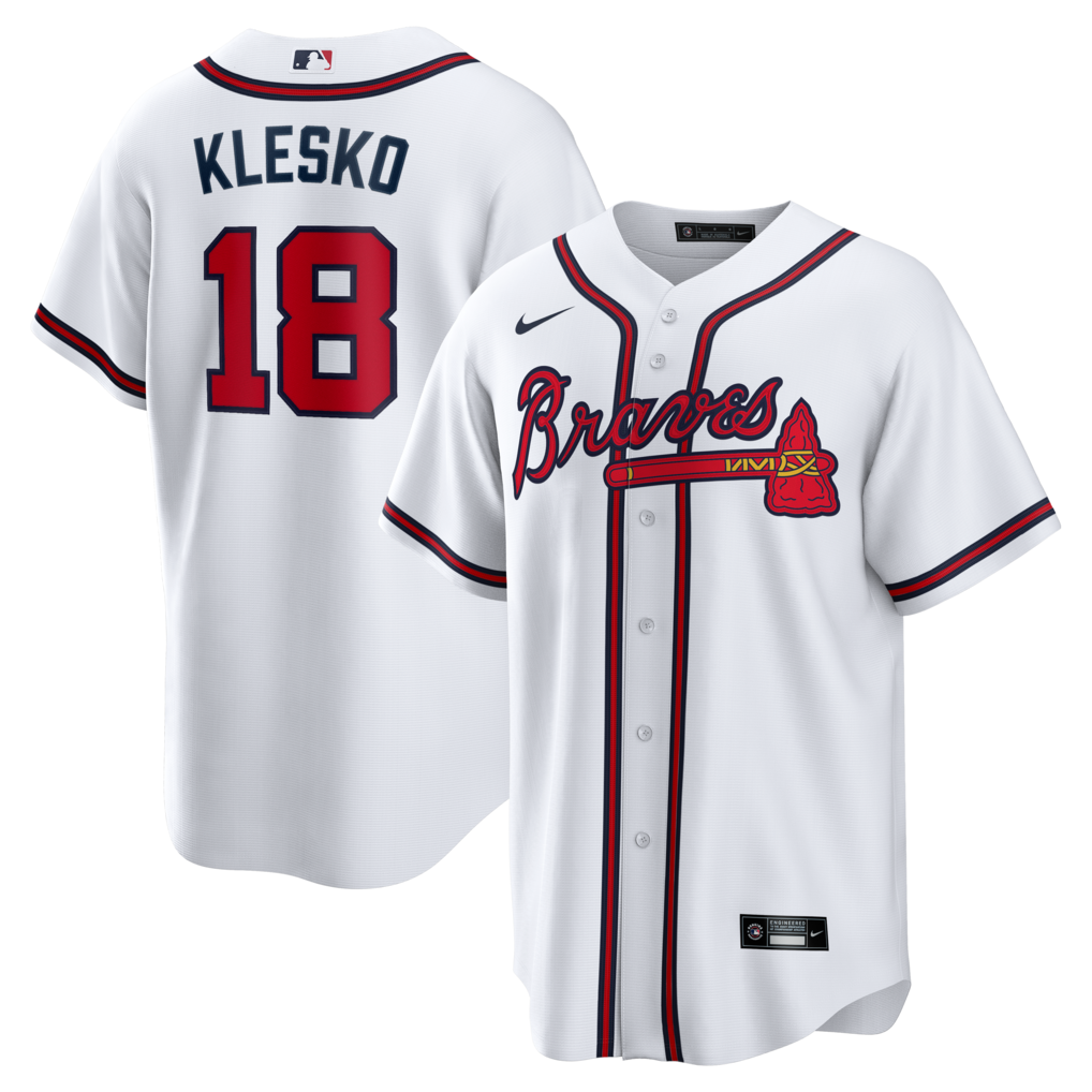 Men's Atlanta Braves Ryan Klesko Nike White Home Retired Player Replica Jersey