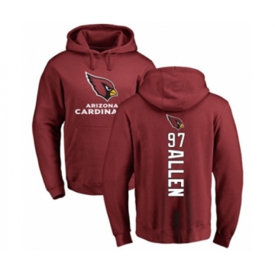 Football Arizona Cardinals #97 Zach Allen Maroon Backer Pullover Hoodie