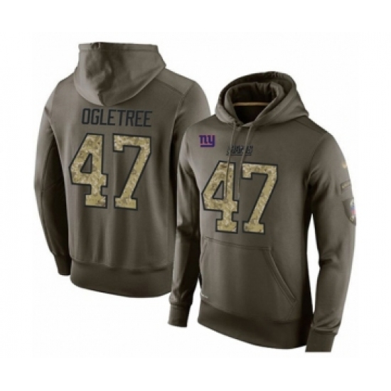 Football Men's New York Giants #47 Alec Ogletree Green Salute To Service Pullover Hoodie
