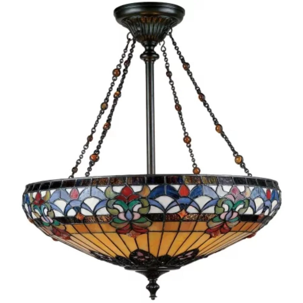 4 Light Tiffany Bowl Pendant Chandelier Tiffany Lighting Bailey Street Home 71-Bel-619872
