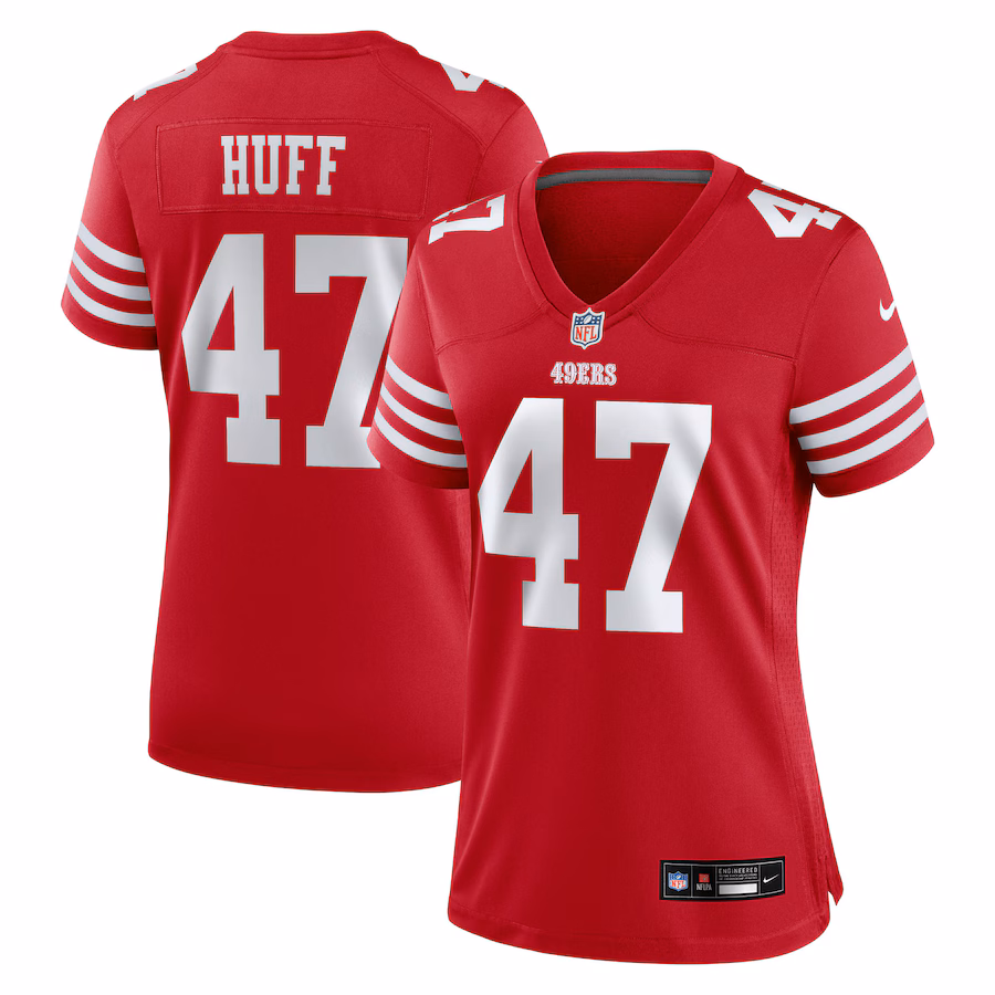 Women's San Francisco 49ers Bryce Huff Nike Scarlet Team Game Jersey