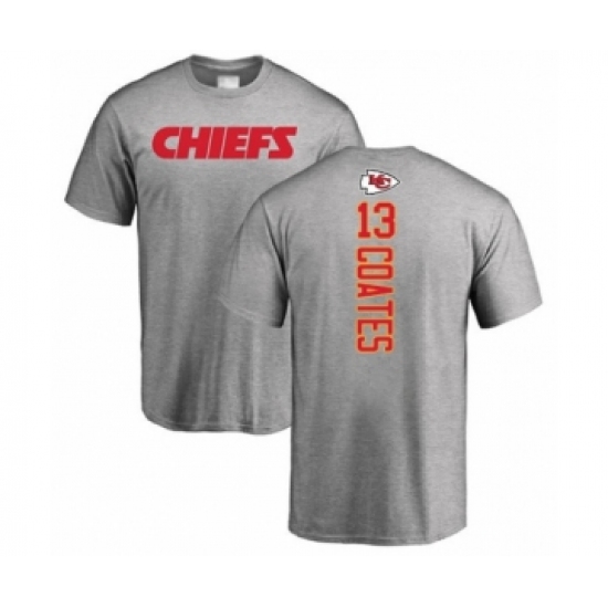 Football Kansas City Chiefs #13 Sammie Coates Ash Backer T-Shirt