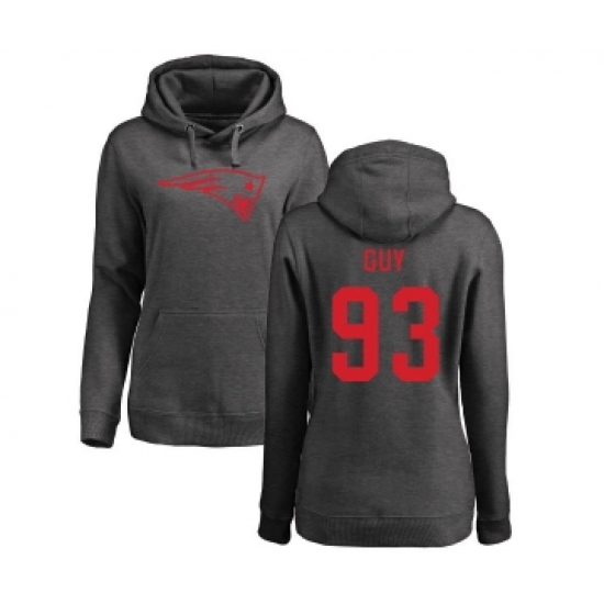 Football Women's New England Patriots #93 Lawrence Guy Ash One Color Pullover Hoodie