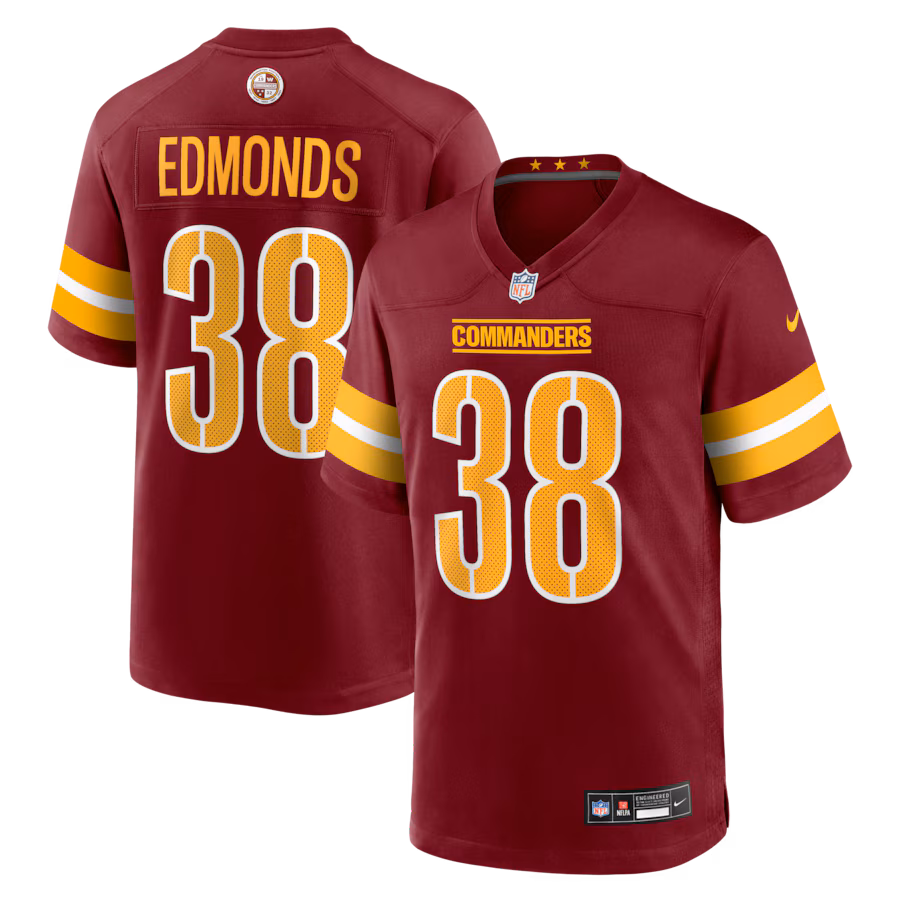 Men's Washington Commanders Chase Edmonds Nike Burgundy Team Game Jersey
