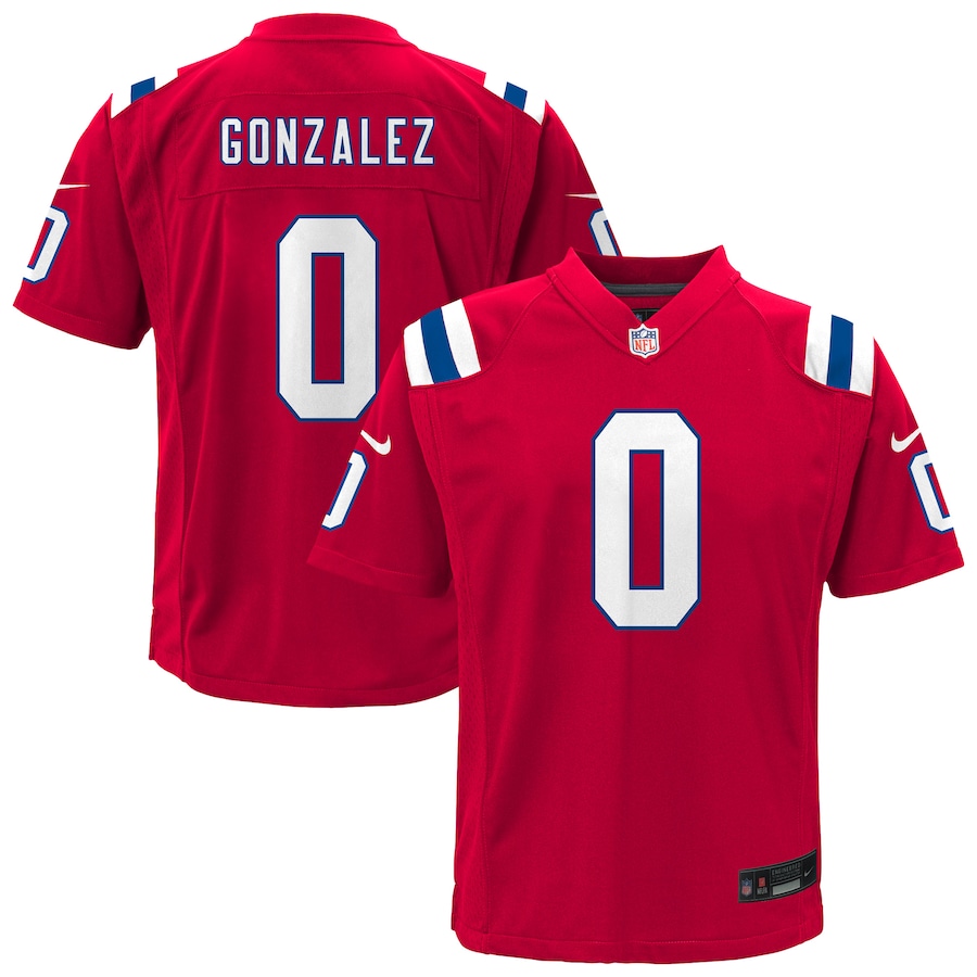 Youth New England Patriots Christian Gonzalez Nike Red Alternate Game Jersey