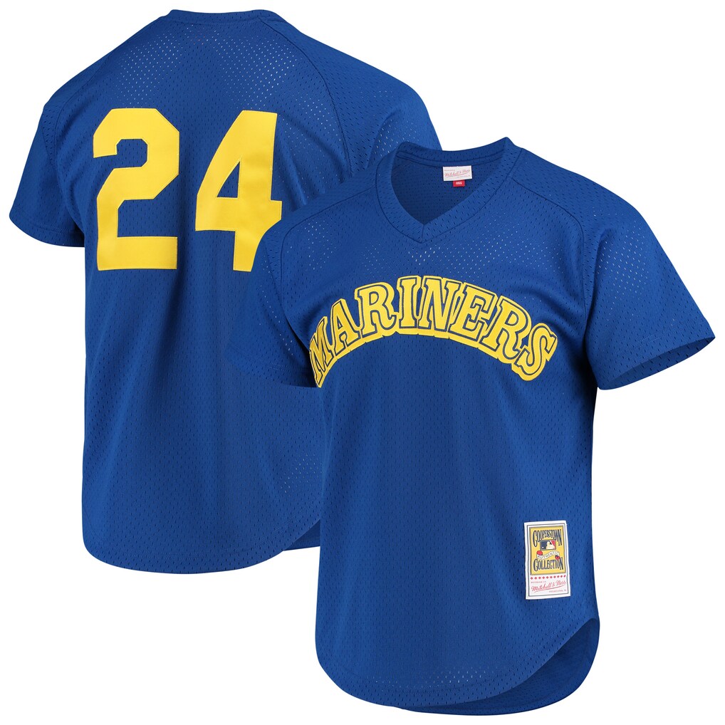 Men's Seattle Mariners Ken Griffey Jr. Mitchell & Ness Royal Authentic Batting Practice Jersey