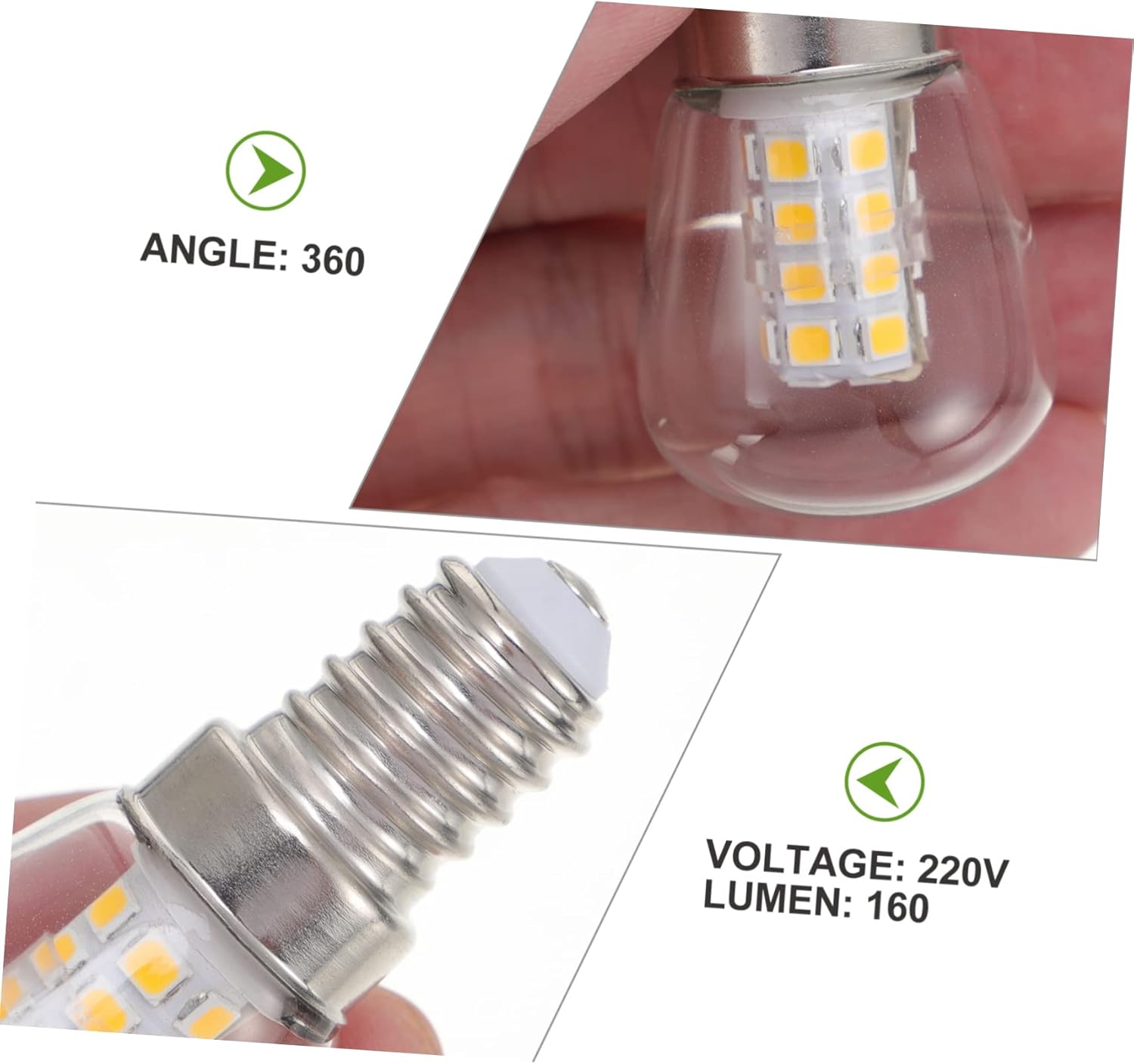 jojofuny 4pcs 3w Microwave Light Bulb Microwave Oven Bulb Fridge Light Replacement Chandelier Light Bulbs Refrigerator Light Bulb for Home Appliance E14 Glass Energy Saving Lamp Range Hood