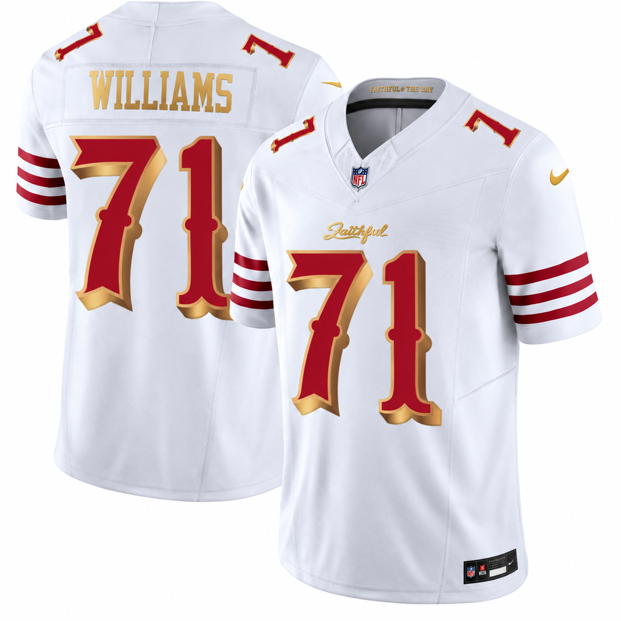 Men's Nike Trent Williams #71 white San Francisco 49ers  Rivalries Collection Vapor F.U.S.E. Stitched Limited Jersey