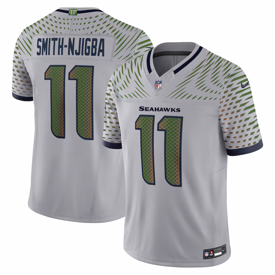 Men's Seattle Seahawks Jaxon Smith-Njigba Nike Wolf Gray 2025 Rivalries Collection Limited Jersey