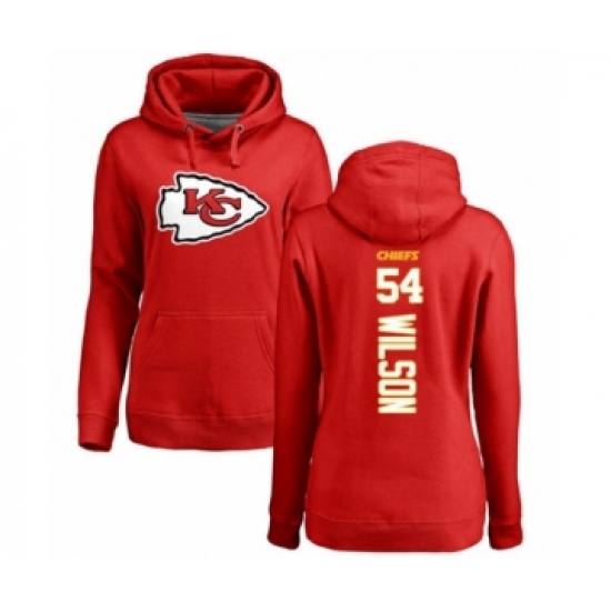 Football Women's Kansas City Chiefs #54 Damien Wilson Red Backer Pullover Hoodie