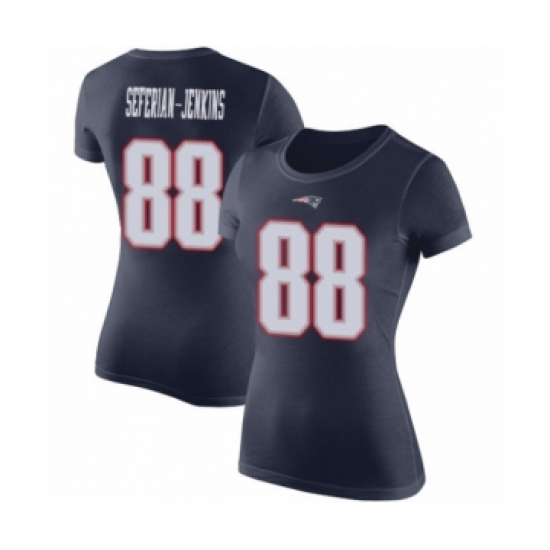 Football Women's New England Patriots #88 Austin Seferian-Jenkins Navy Blue Rush Pride Name & Number T-Shirt
