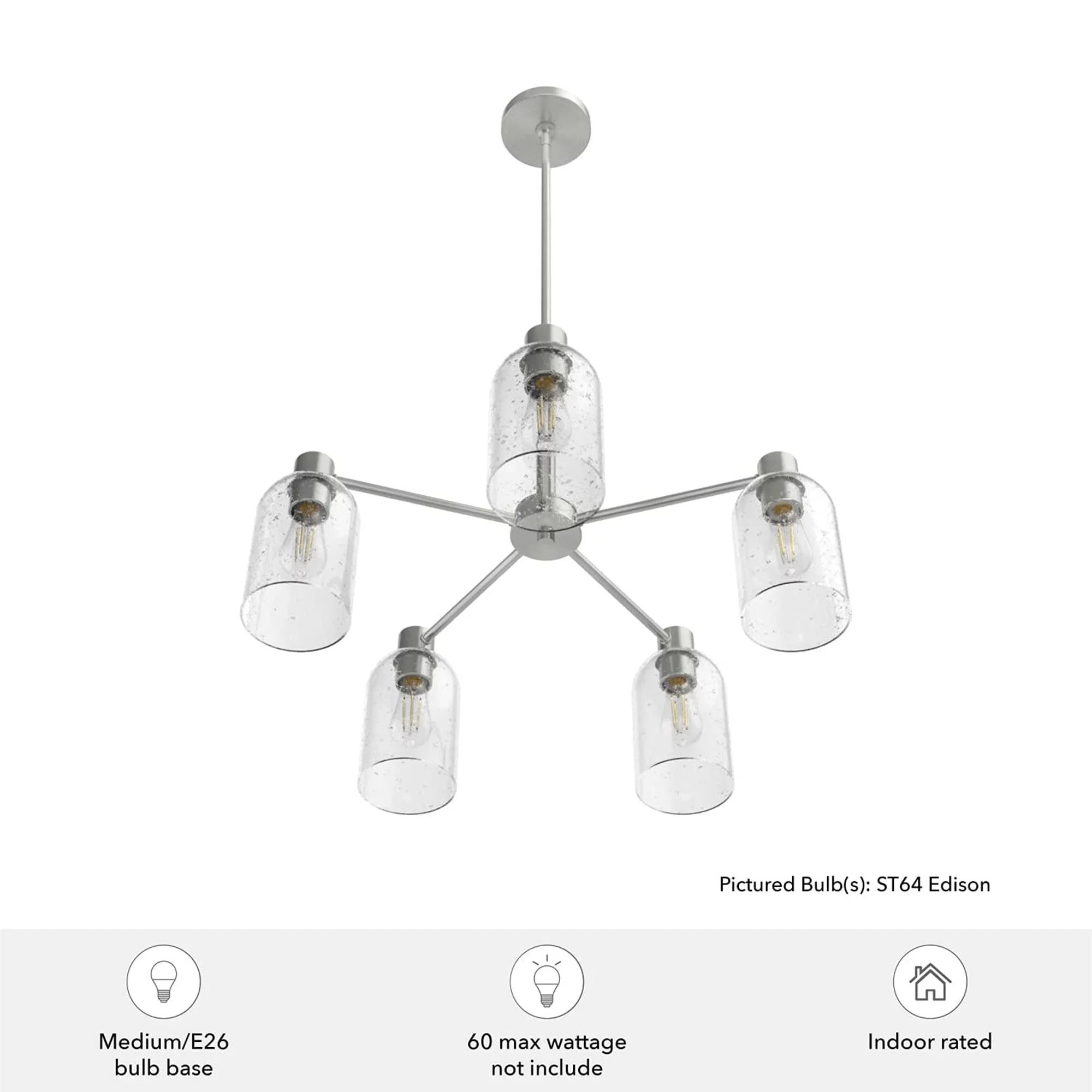 Hunter Fan Company Lochemeade 5 Bulb Hanging Chandelier Light Fixture