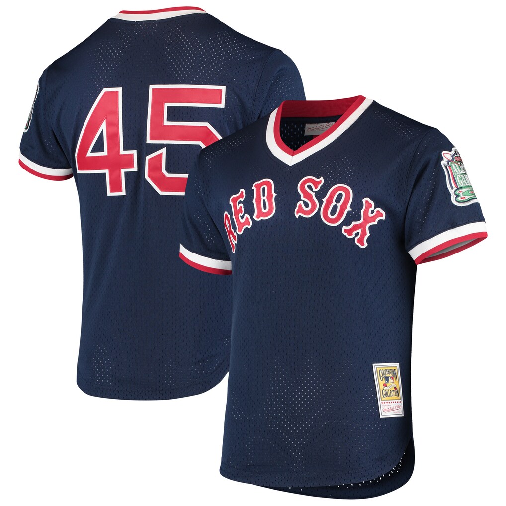 Men's Boston Red Sox Pedro Martinez Mitchell & Ness Navy Authentic Batting Practice Jersey