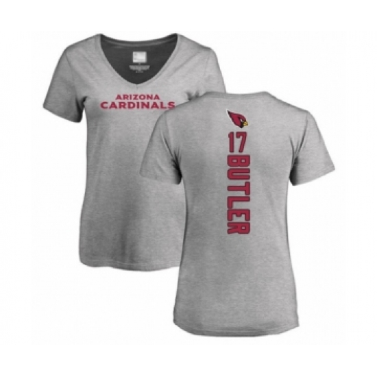Football Women's Arizona Cardinals #17 Hakeem Butler Ash Backer V-Neck T-Shirt