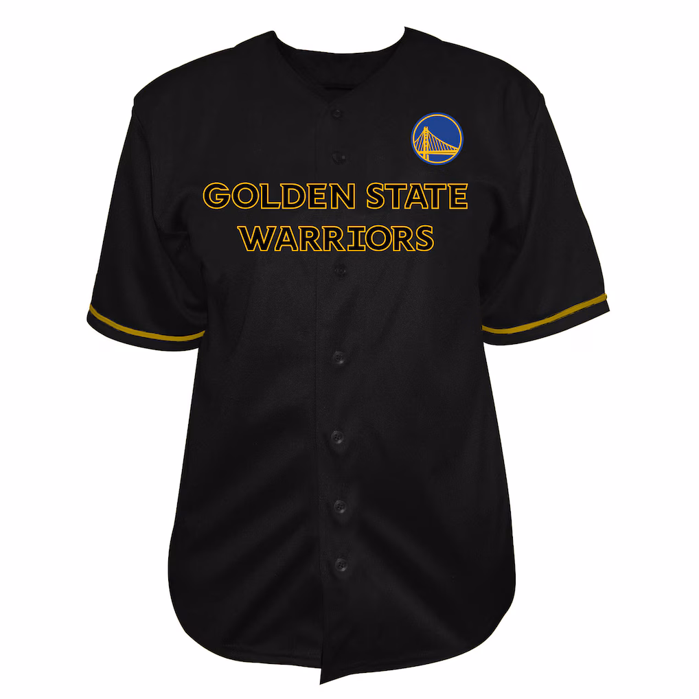 Men's Golden State Warriors Fanatics Black Big & Tall Pop Full-Button Jersey