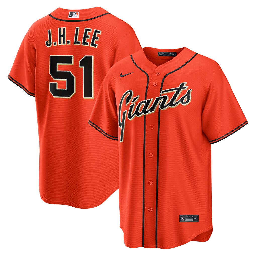 Men's San Francisco Giants Jung Hoo Lee Nike Orange Alternate Replica Jersey