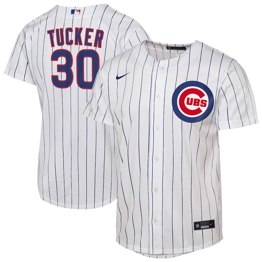 Youth Chicago Cubs Kyle Tucker Nike White Home Replica Jersey
