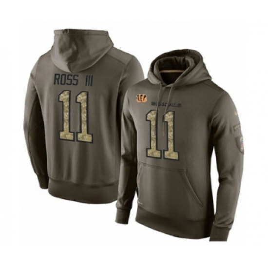 Football Men's Cincinnati Bengals #11 John Ross Green Salute To Service Pullover Hoodie