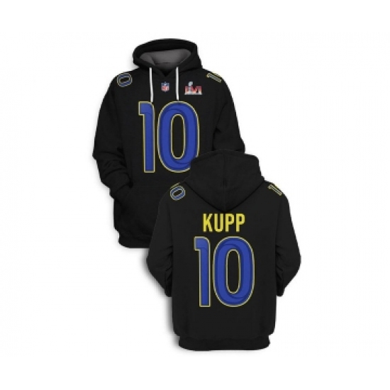 Men's Los Angeles Rams #10 Cooper Kupp 2022 Black Super Bowl LVI Pullover Hoodie