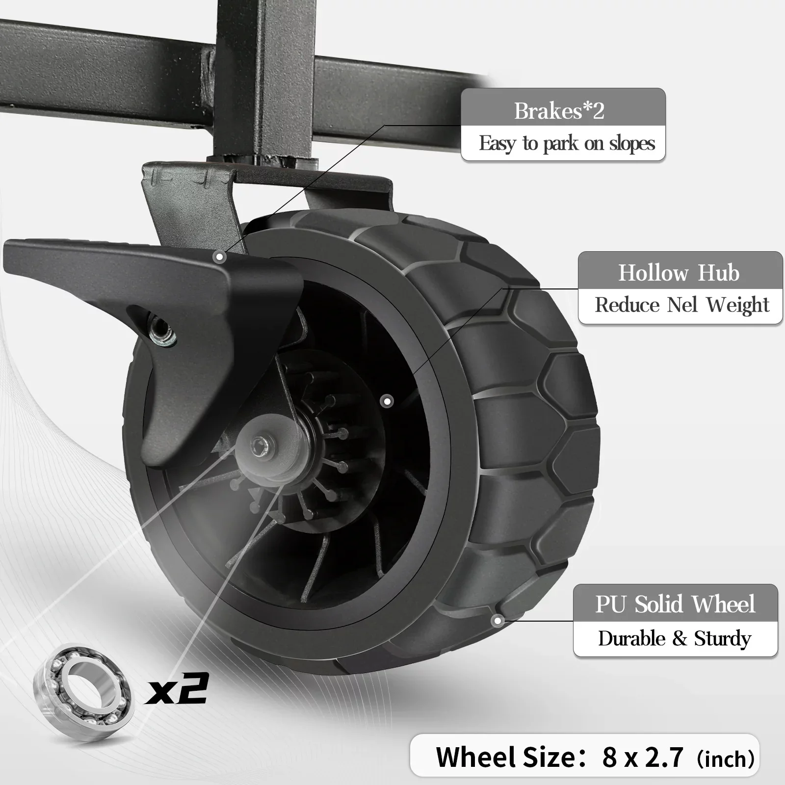 Collapsible Double Decker Wagon, Heavy Duty Foldable Wagon with All-Terrain Big Wheels, Beach Wagon for Camping, Sports, Shopping, Garden - Curated Treasures Market