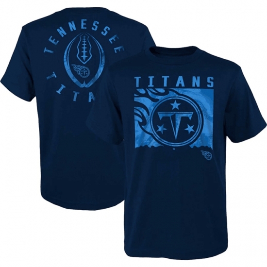 Men's Tennessee Titans Navy Preschool Liquid Camo Logo T Shirt
