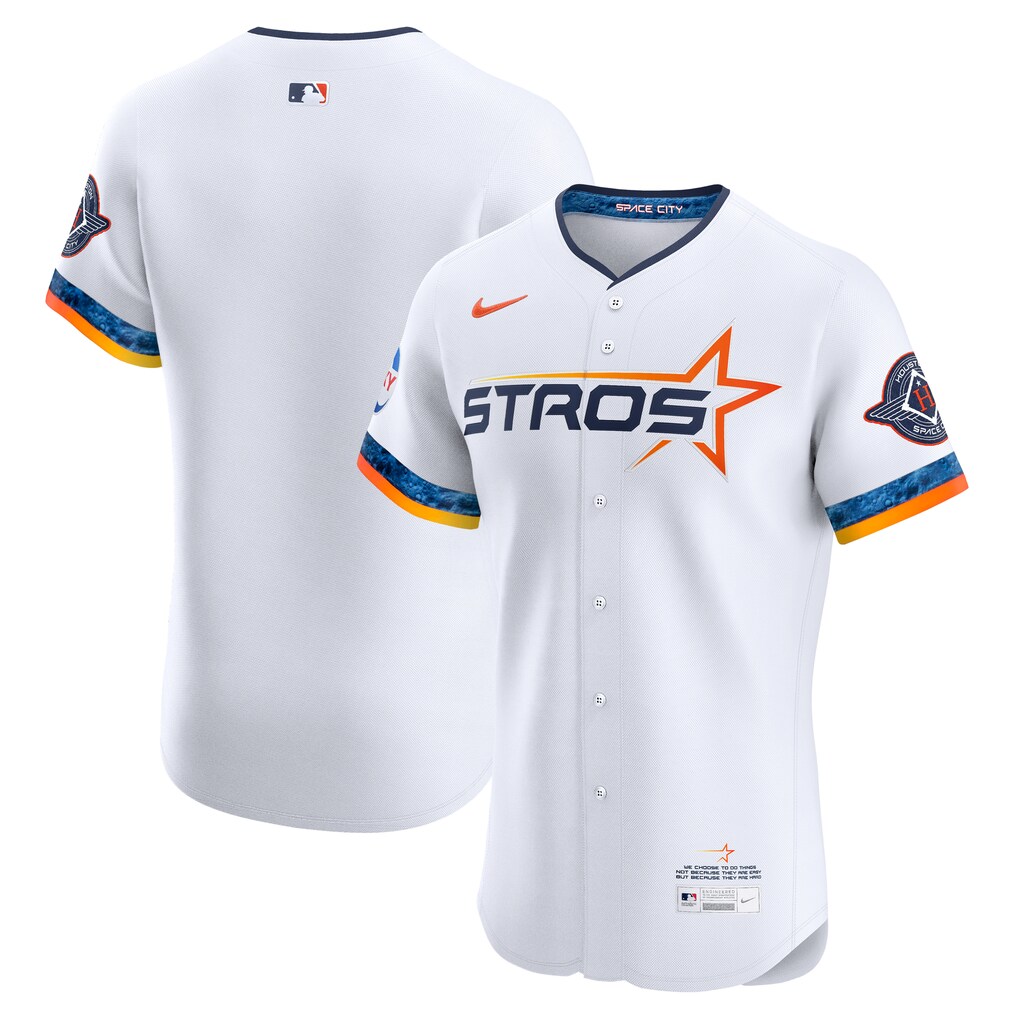 Men's Houston Astros  Nike White 2025 City Connect Elite Jersey