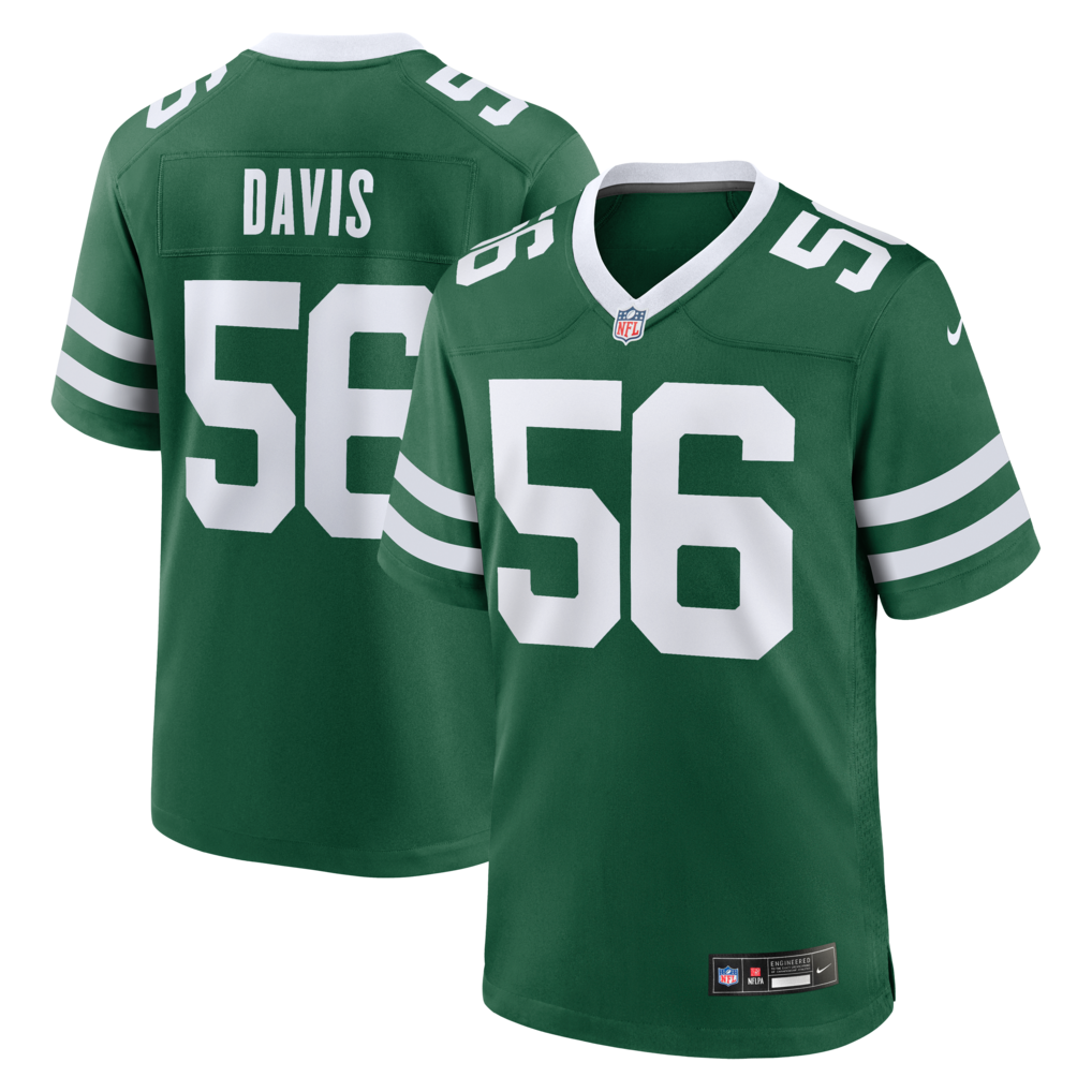 Men's New York Jets Demario Davis Nike Legacy Green Team Game Jersey