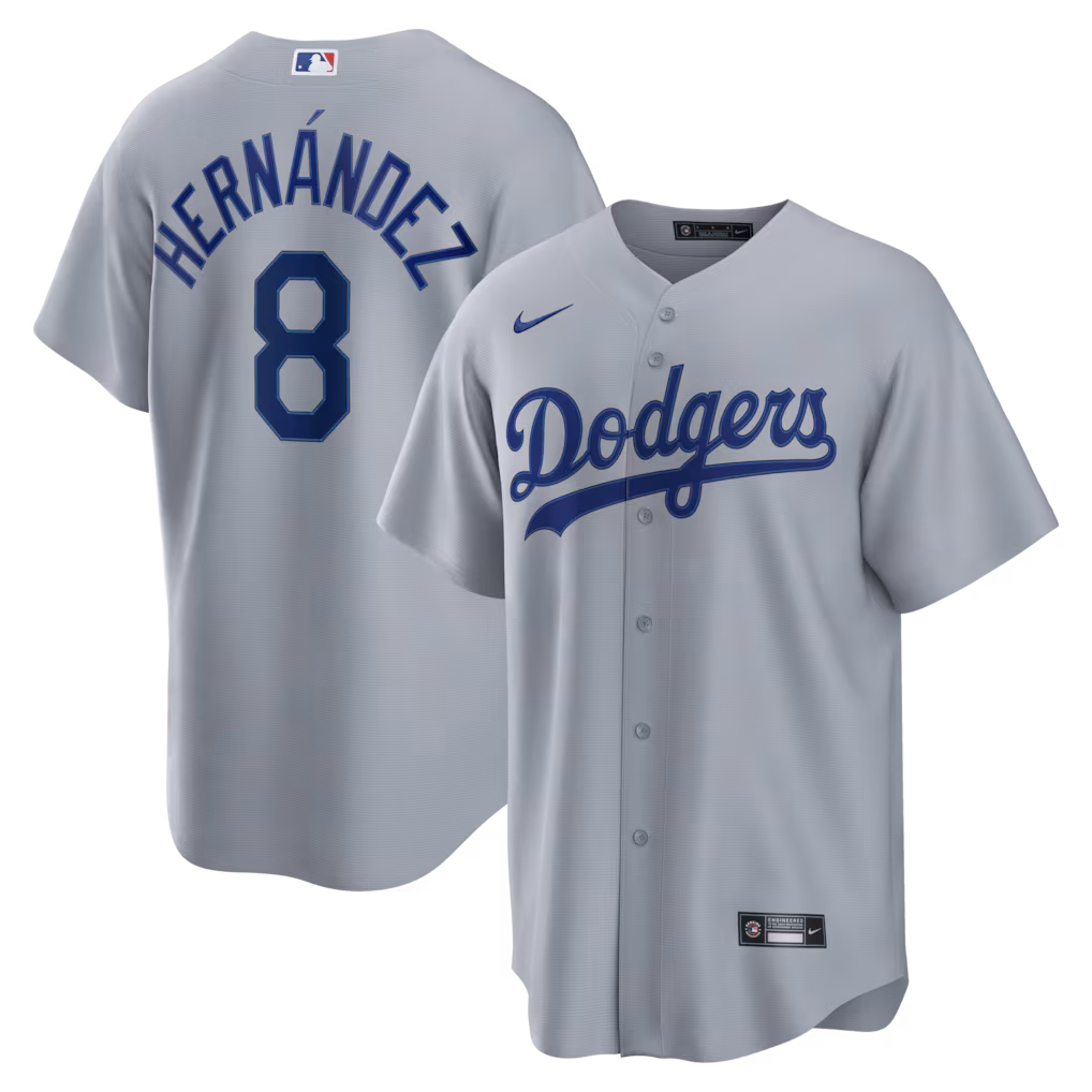 Men's Los Angeles Dodgers Enrique Hernández Nike Gray Road Replica Jersey