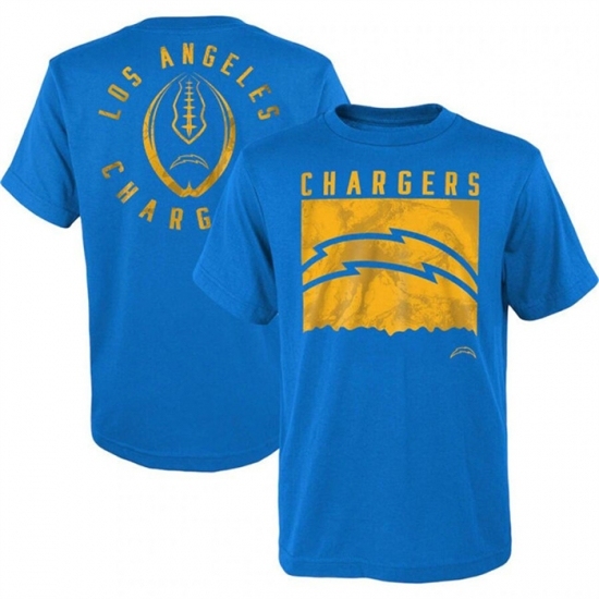 Men's Los Angeles Chargers Light Blue Preschool Liquid Camo Logo T Shirt