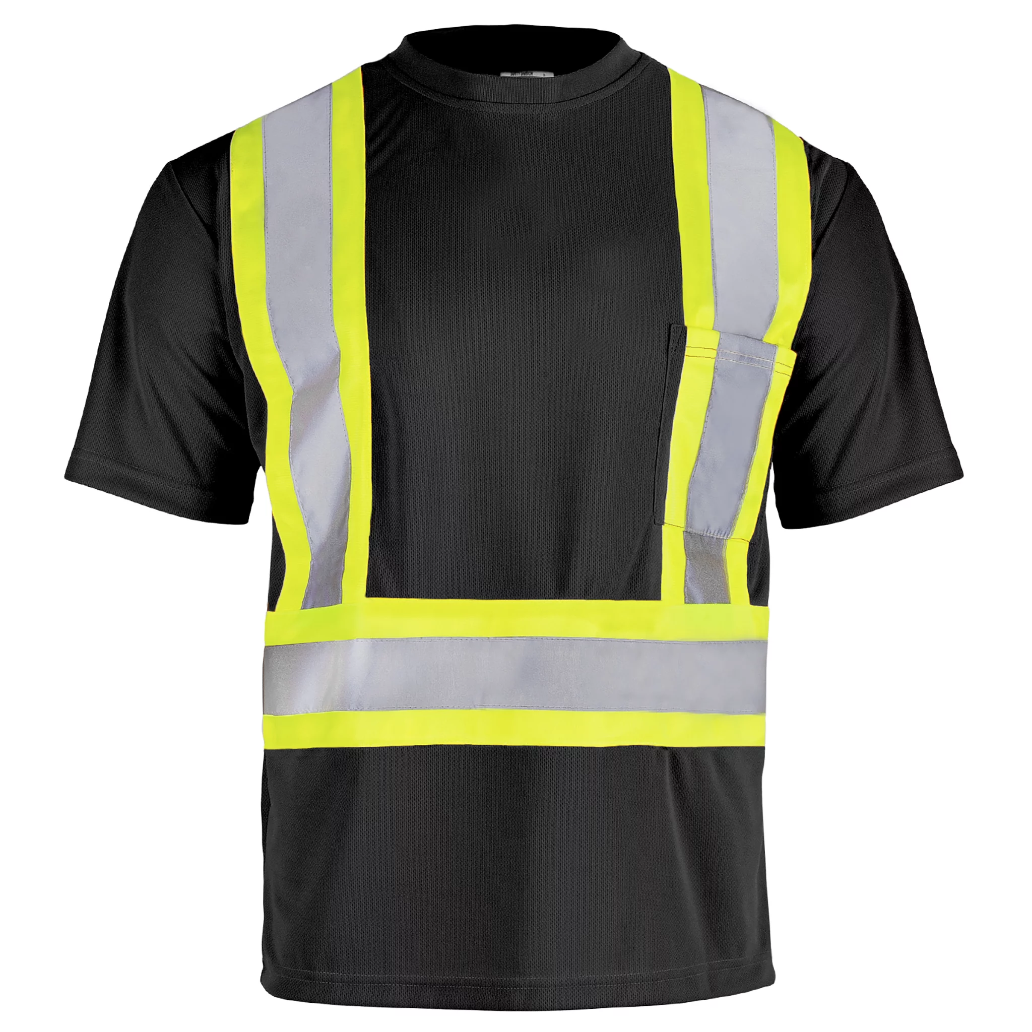 JORESTECH Hi-Vis Short Sleeve Safety Shirt, Two-Toned (Black, S) - Curated Treasures Market