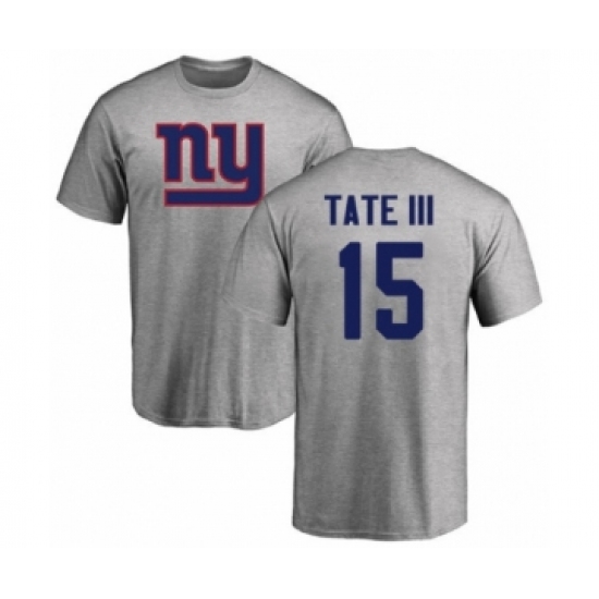 Football New York Giants #15 Golden Tate III Ash Name & Number Logo T-Shirt