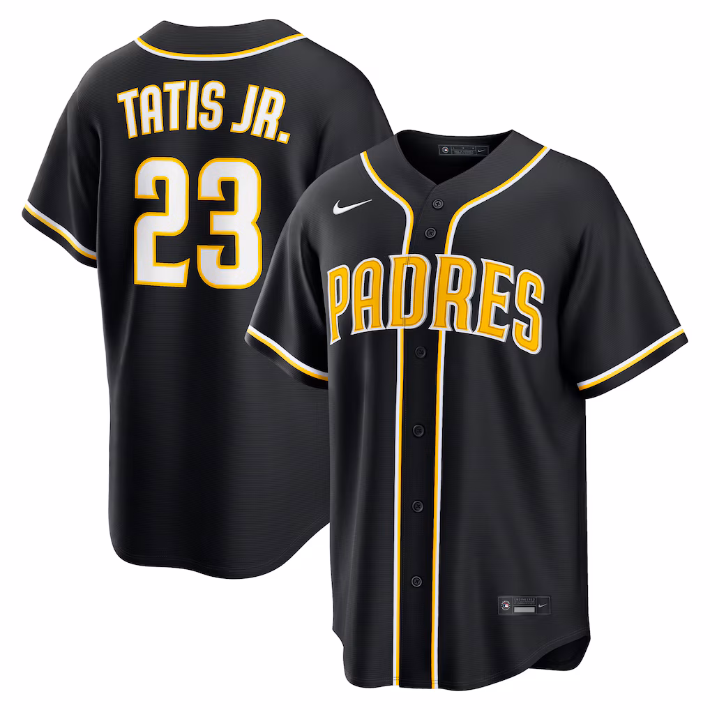 Men's San Diego Padres Fernando Tatis Jr. Nike Fashion Replica Black Out Jersey
