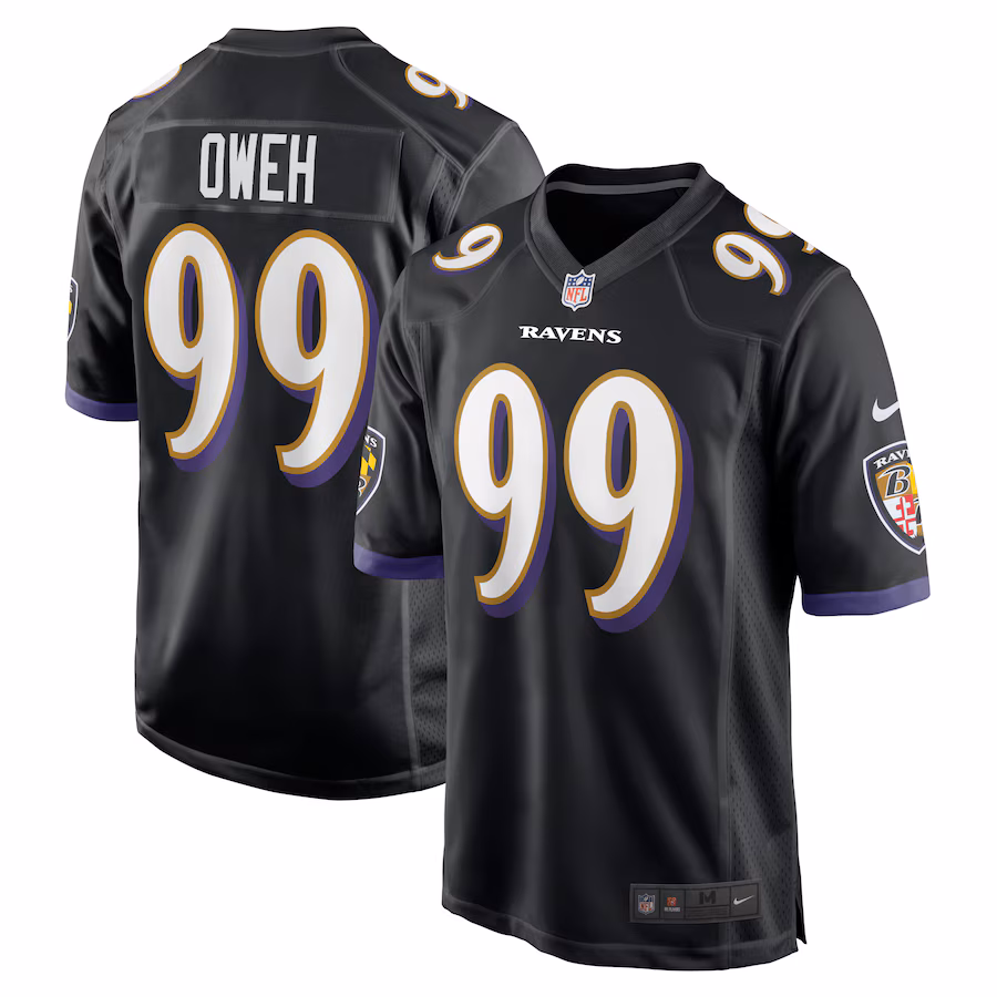 Men's Baltimore Ravens Odafe Oweh Nike Black Alternate Game Jersey