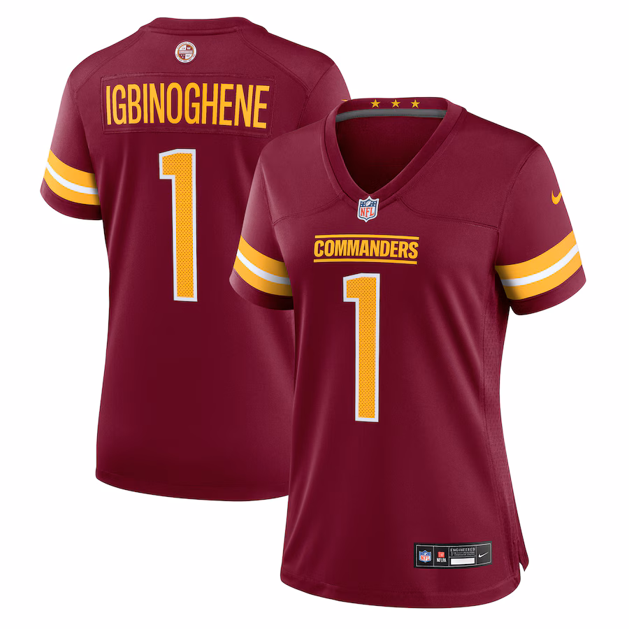 Women's Washington Commanders Noah Igbinoghene Nike Burgundy Team Game Jersey