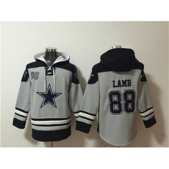 Men's Dallas Cowboys #88 CeeDee Lamb Gray Ageless Must-Have Lace-Up Pullover Hoodie
