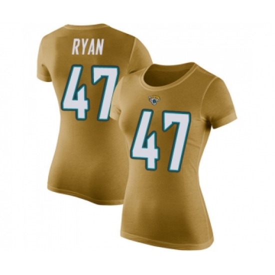 Football Women's Jacksonville Jaguars #47 Jake Ryan Gold Rush Pride Name & Number T-Shirt