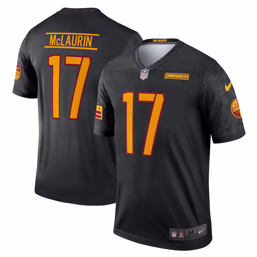 Men's Washington Commanders Terry McLaurin Nike Black Legend Player Performance Top