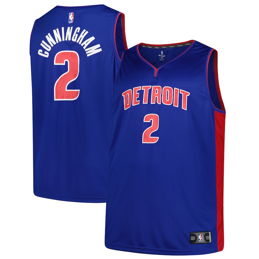 Men's Detroit Pistons Cade Cunningham Fanatics Blue Big & Tall Fast Break Player Jersey - Icon Edition