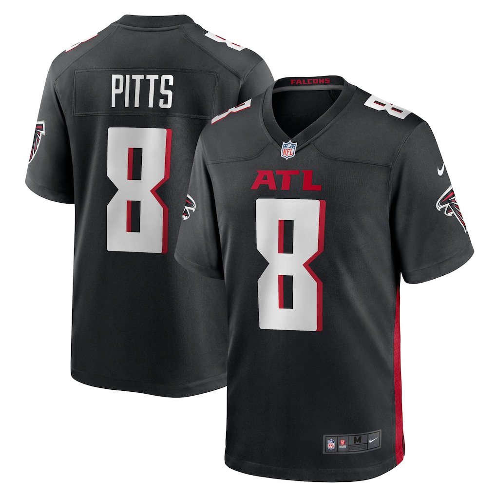 Men's Atlanta Falcons Kyle Pitts Nike Black 2021 NFL Draft First Round Pick Game Jersey