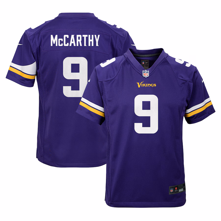 Youth Minnesota Vikings J.J. McCarthy Nike Purple Game Jersey