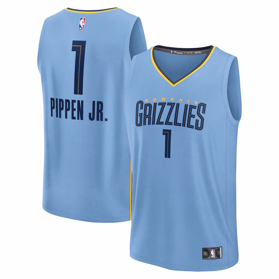 Men's Memphis Grizzlies Scotty Pippen Jr. Fanatics Light Blue Fast Break Replica Player Jersey - Statement Edition