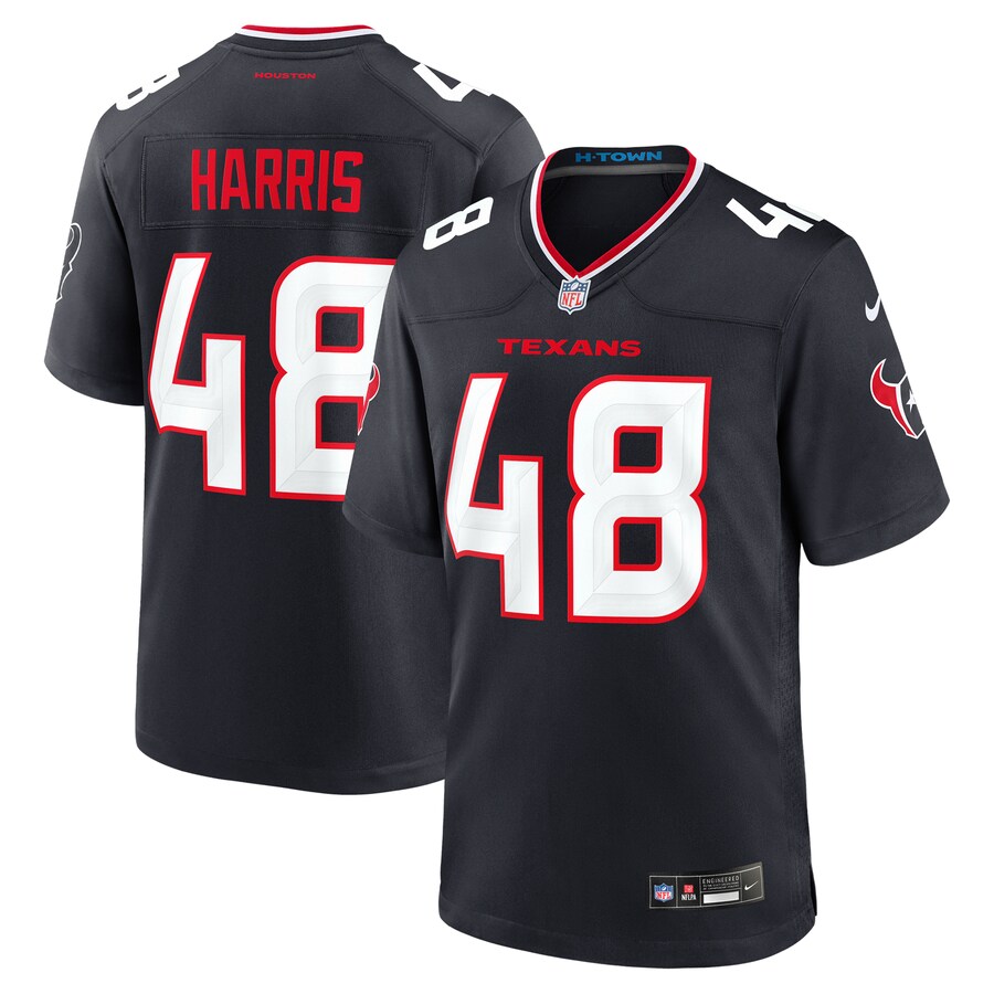 Men's Houston Texans Christian Harris Nike Navy Team Game Jersey