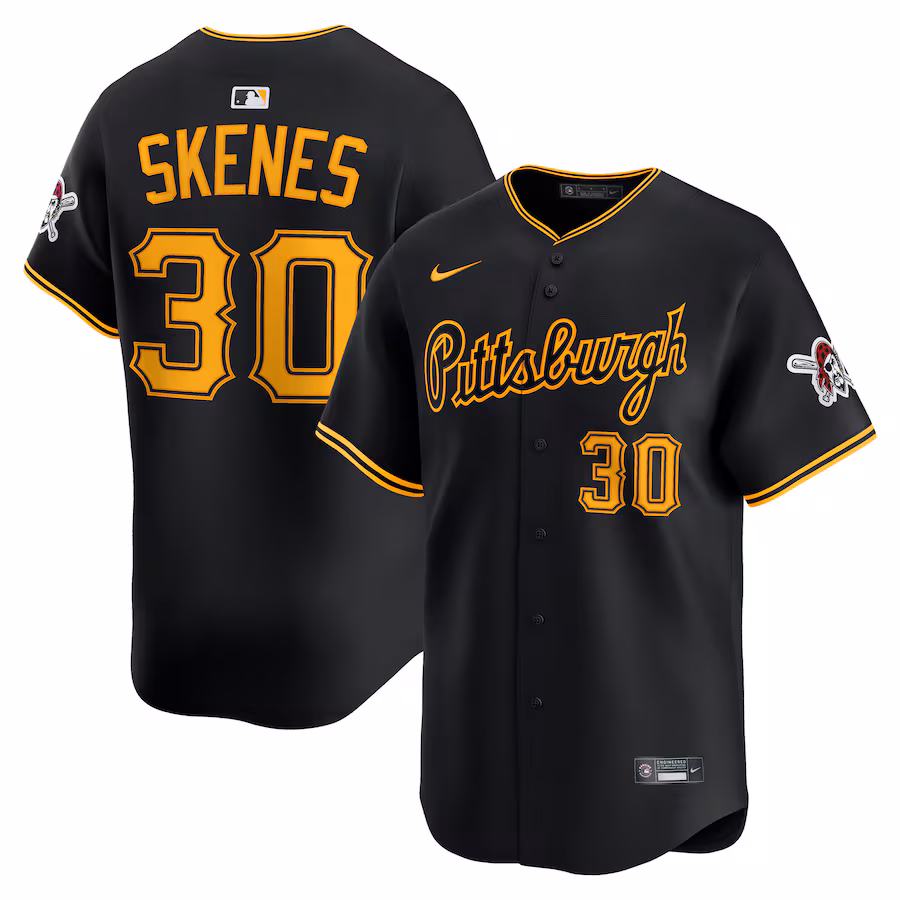Men's Pittsburgh Pirates Paul Skenes Nike Black Alternate 2 Limited Jersey