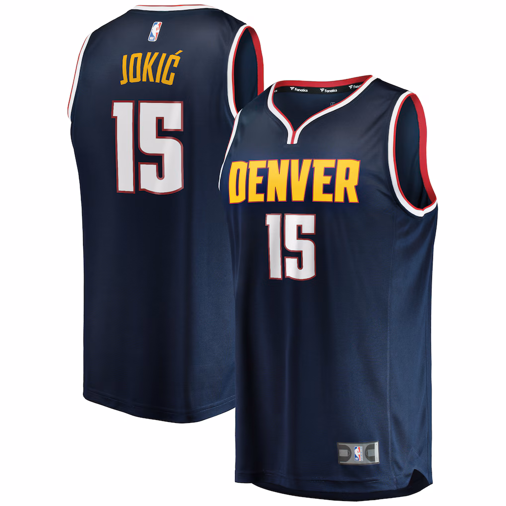 Men's Denver Nuggets Nikola Jokić Fanatics Navy Big & Tall Fast Break Player Jersey - Icon Edition