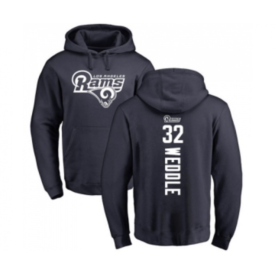 Football Los Angeles Rams #32 Eric Weddle Navy Blue Backer Pullover Hoodie