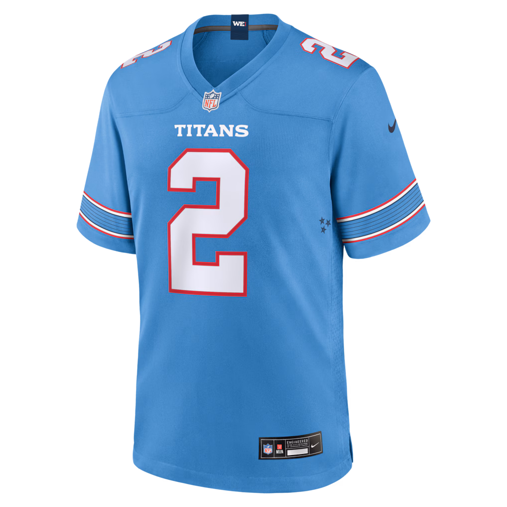 Men's Tennessee Titans Tyjae Spears Nike Light Blue Vapor F.U.S.E. Stitched Limited Jersey