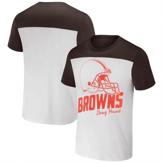 Men's Cleveland Browns Cream Brown X Darius Rucker Collection Colorblocked T Shirt
