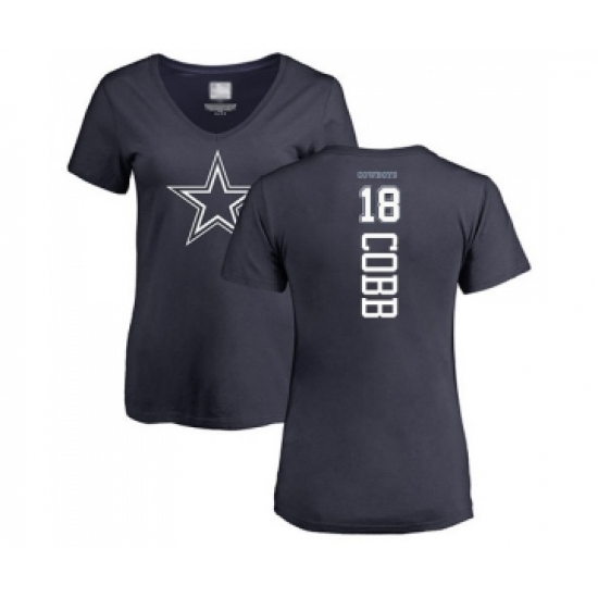 Football Women's Dallas Cowboys #18 Randall Cobb Navy Blue Backer T-Shirt