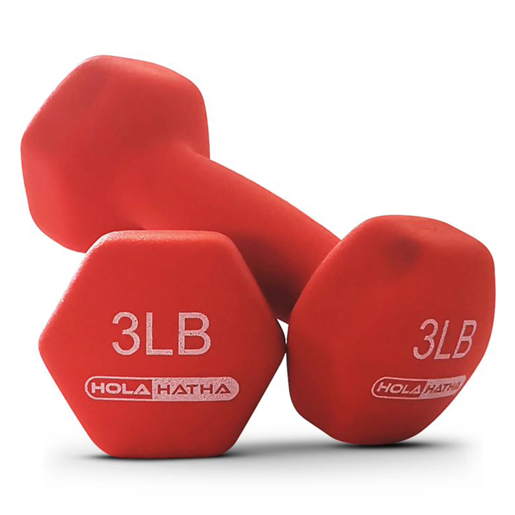 HolaHatha 3, 5, and 8 Pound Dumbbell Hand Weight Set with Storage Rack